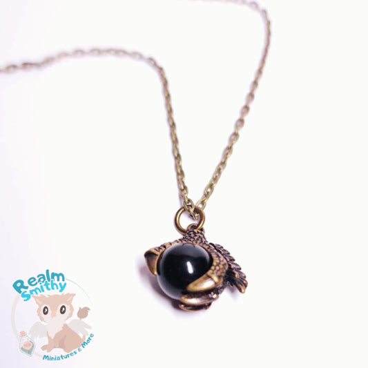 Dragon Foot Necklace | Premium Quality Dragon Foot Holding Orb Necklace | Medium 18 Inch Length | Dungeons and Dragons, DnD, Fantasy Jewelry