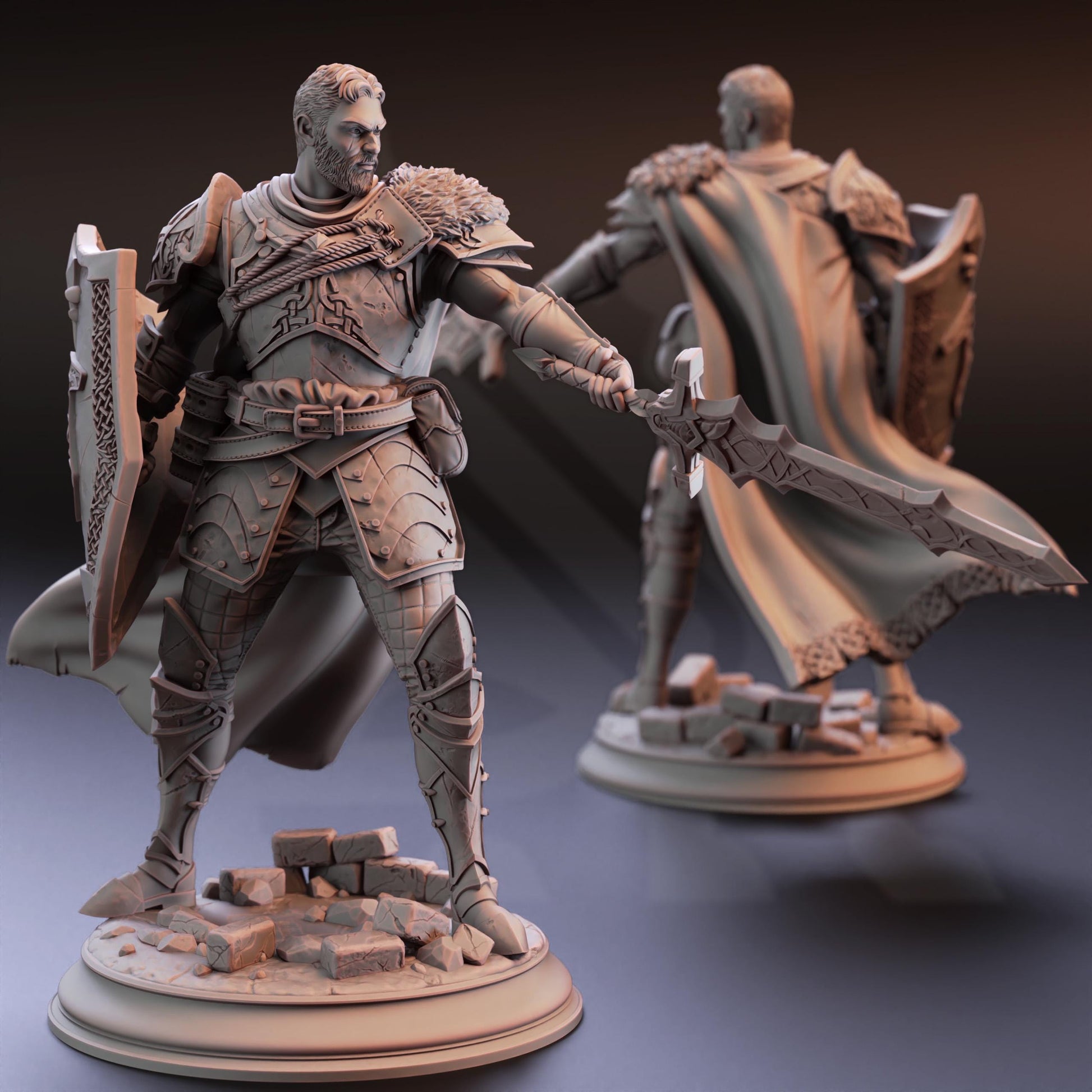 Nordic Nature Paladin - Lizarin (Medium) | 32mm Hero Scale | Premium DnD Miniature High Quality Resin |DM Stash| Male Human, Fighter, Sword