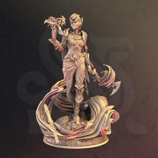 Elven Spellsword - Rylena (Medium) | 32mm Hero Scale | Premium DnD Miniature High Quality Resin |DM Stash| Elf, Wizard, Sorcerer, Cool Crown