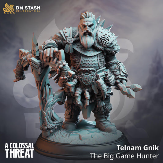 Dwarf Monster Slayer Ranger - Telnam Gnik (Medium) | 32mm Hero Scale | Premium DnD Miniature High Quality Resin |DM Stash| Male, Dwarves