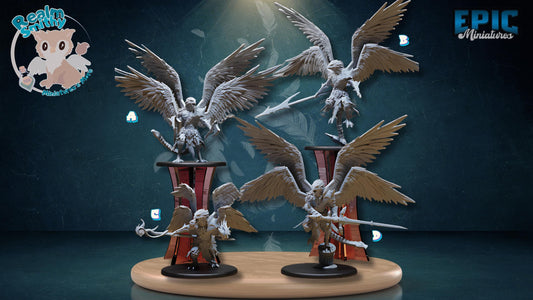 Aarakocra Hero Bundle | Premium DnD Minis with High Quality Resin | Fantasy Bird | Wings, Beak, Kenku, Eisfuura, Fighter, Mage, Wizard