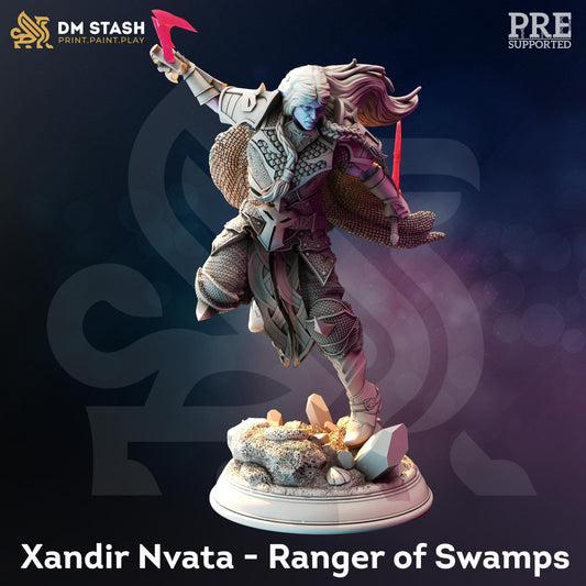 Drow Underdark Ranger - Xandir (Medium) | 32mm Hero Scale | Premium DnD Miniature High Quality Resin |DM Stash| Male, Lolth, Lolthsworn Evil