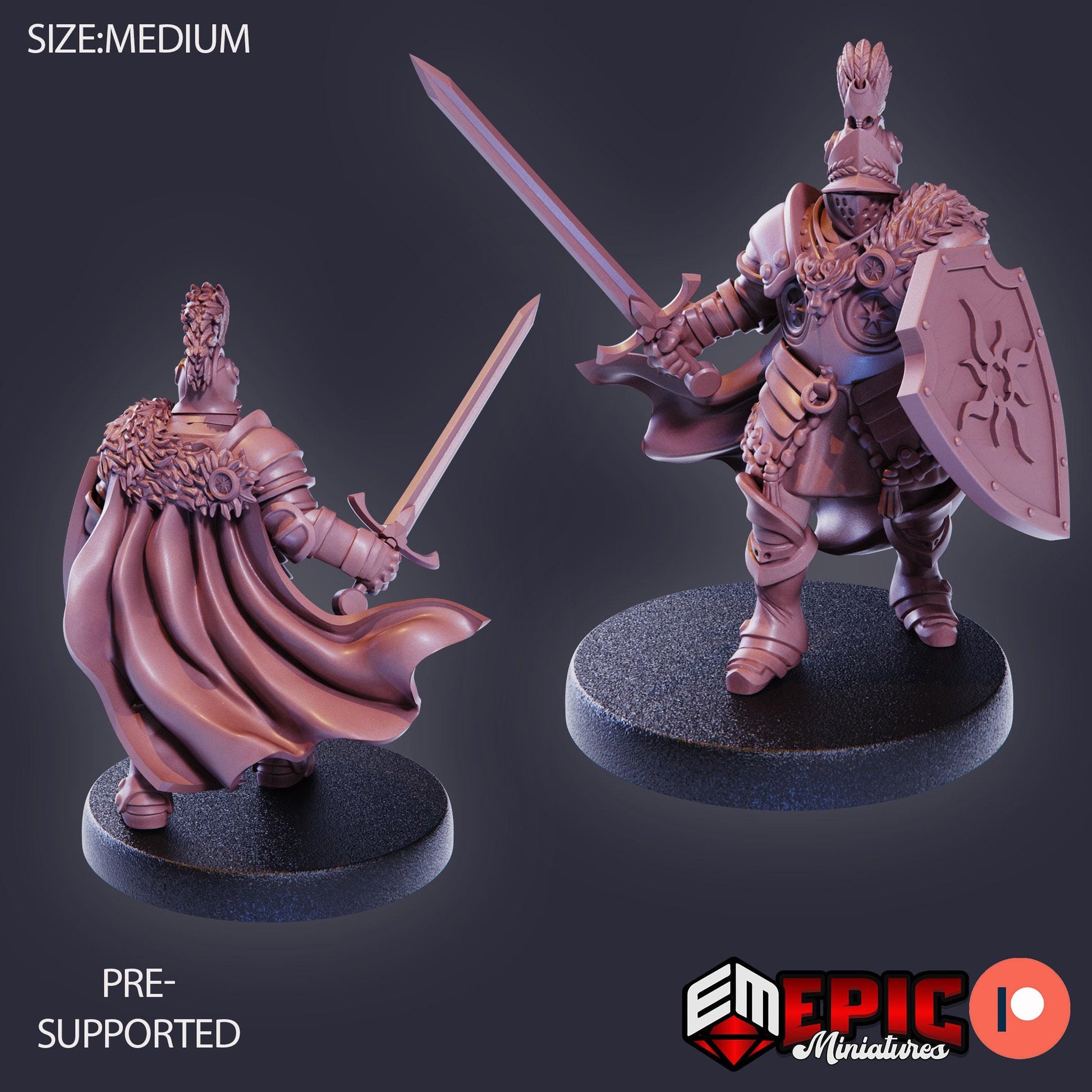 Castle Knight Set Miniature Bundle (Medium) | Premium DnD Miniatures with High Quality Resin | Medieval Fantasy Encounters | Sword, Knights
