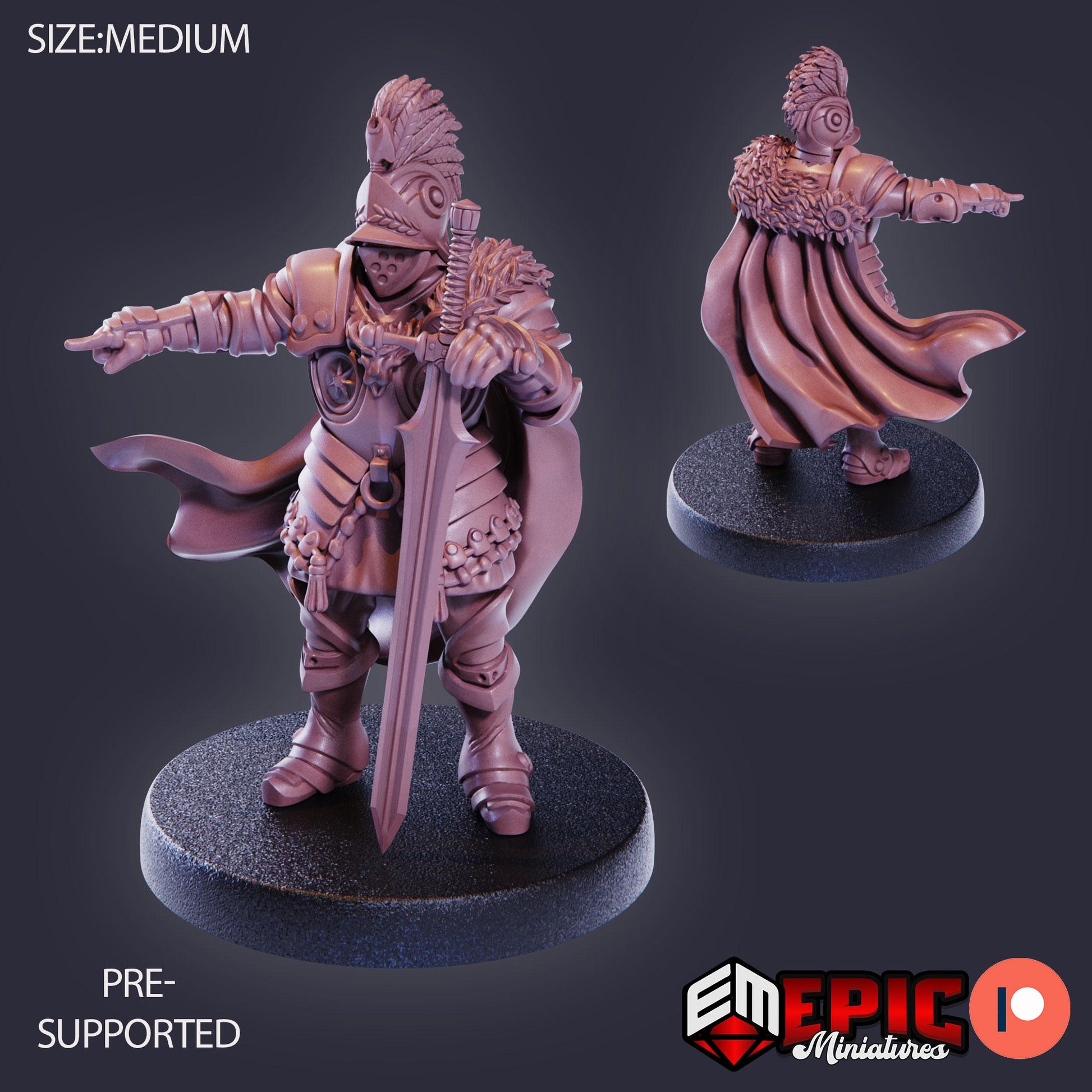 Castle Knight Set Miniature Bundle (Medium) | Premium DnD Miniatures with High Quality Resin | Medieval Fantasy Encounters | Sword, Knights