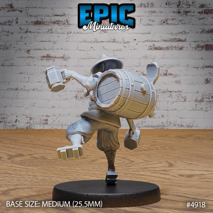 Drunk Master (Medium) | Premium DnD Minis High Quality Resin | Monk, Kong Fu, Chinese, Asian, Japan, East Asia, Barrel, Ale, Stick, Monk