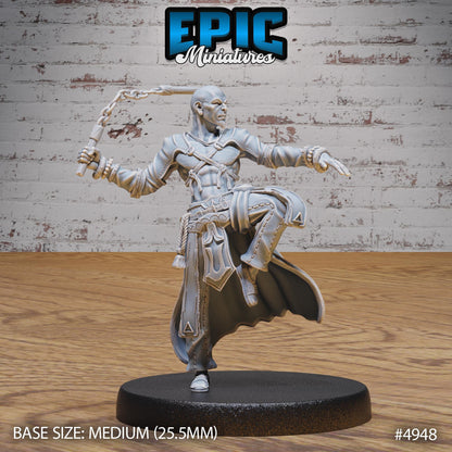 Monk Adventurer Male (Medium) | Premium DnD Minis High Quality Resin | Chain, Asian, Bald, Magic, Kung Fu, Hero, Man, Elf, Human, Cape