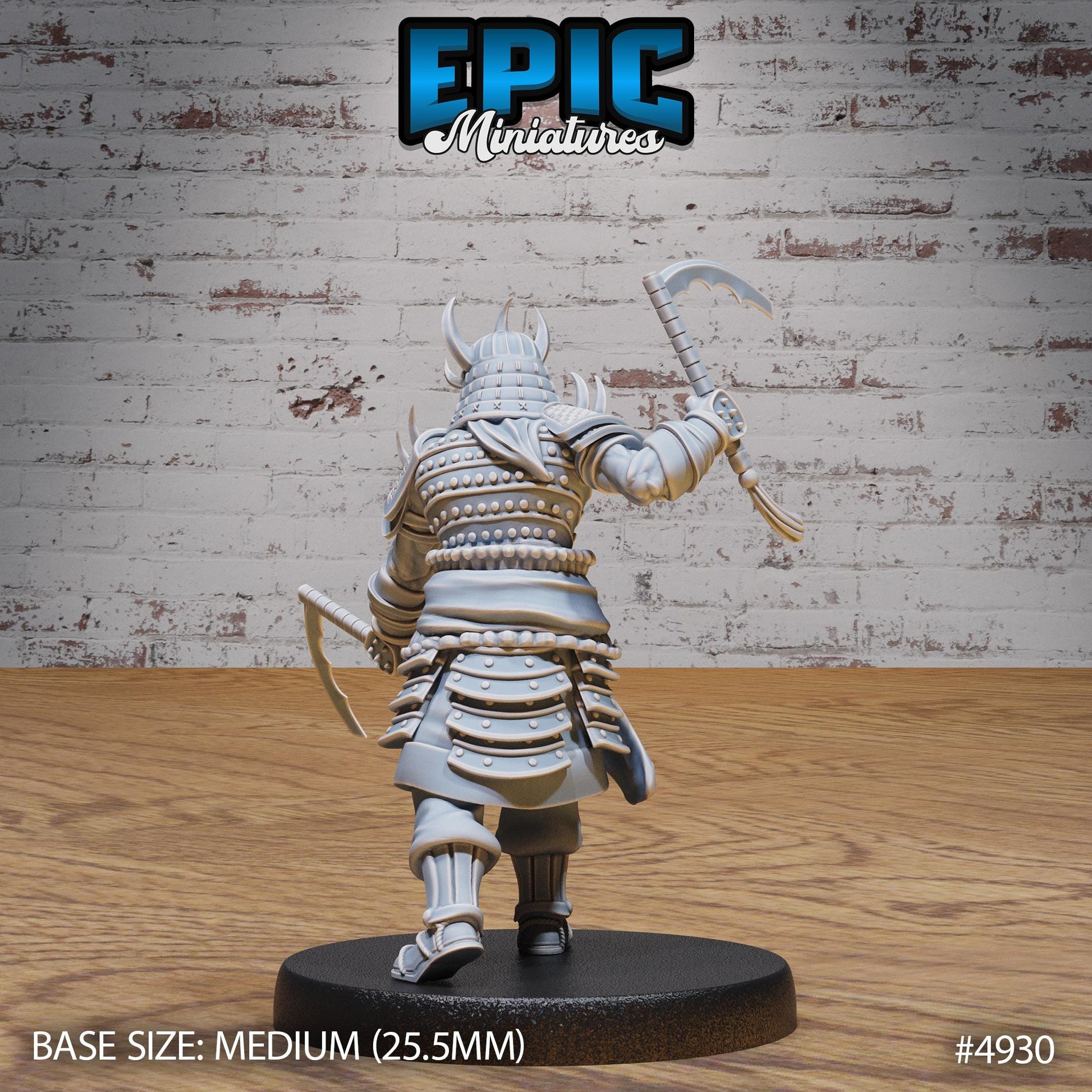 Oni Samurai (Medium) | Premium DnD Minis High Quality Resin | Male, Asian, Axe, Sword, Katana, Fighter, Japan, Japanese