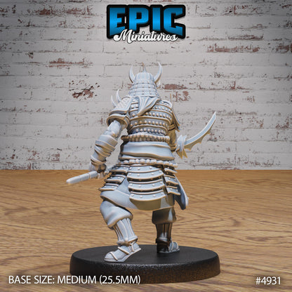 Oni Samurai (Medium) | Premium DnD Minis High Quality Resin | Male, Asian, Axe, Sword, Katana, Fighter, Japan, Japanese