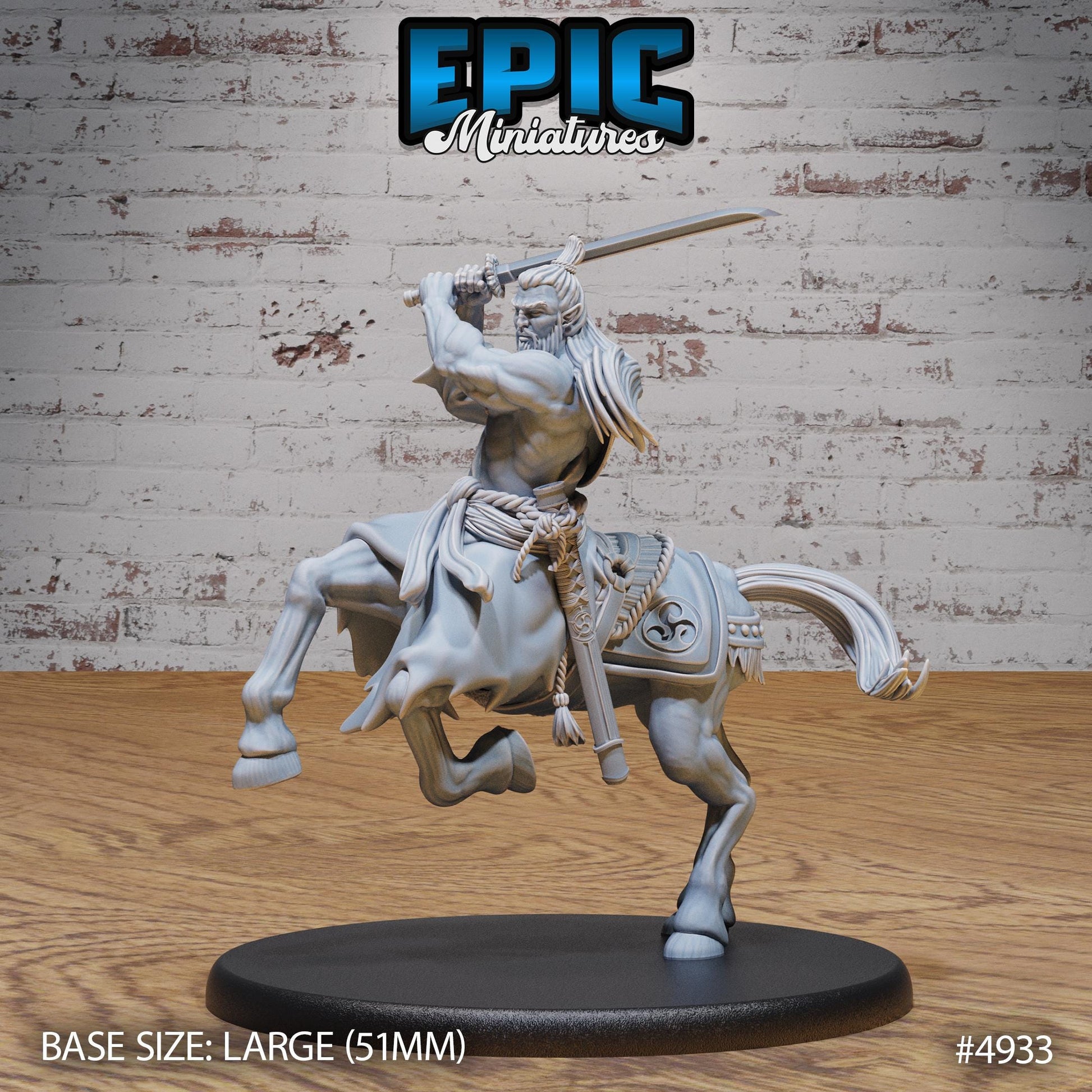 Bushi Centaur (Large) | Premium DnD Minis High Quality Resin | Asian, Asia, Male, Horse, Sword, Fighter, Ranger, Straw Hat, Japanese, Japan
