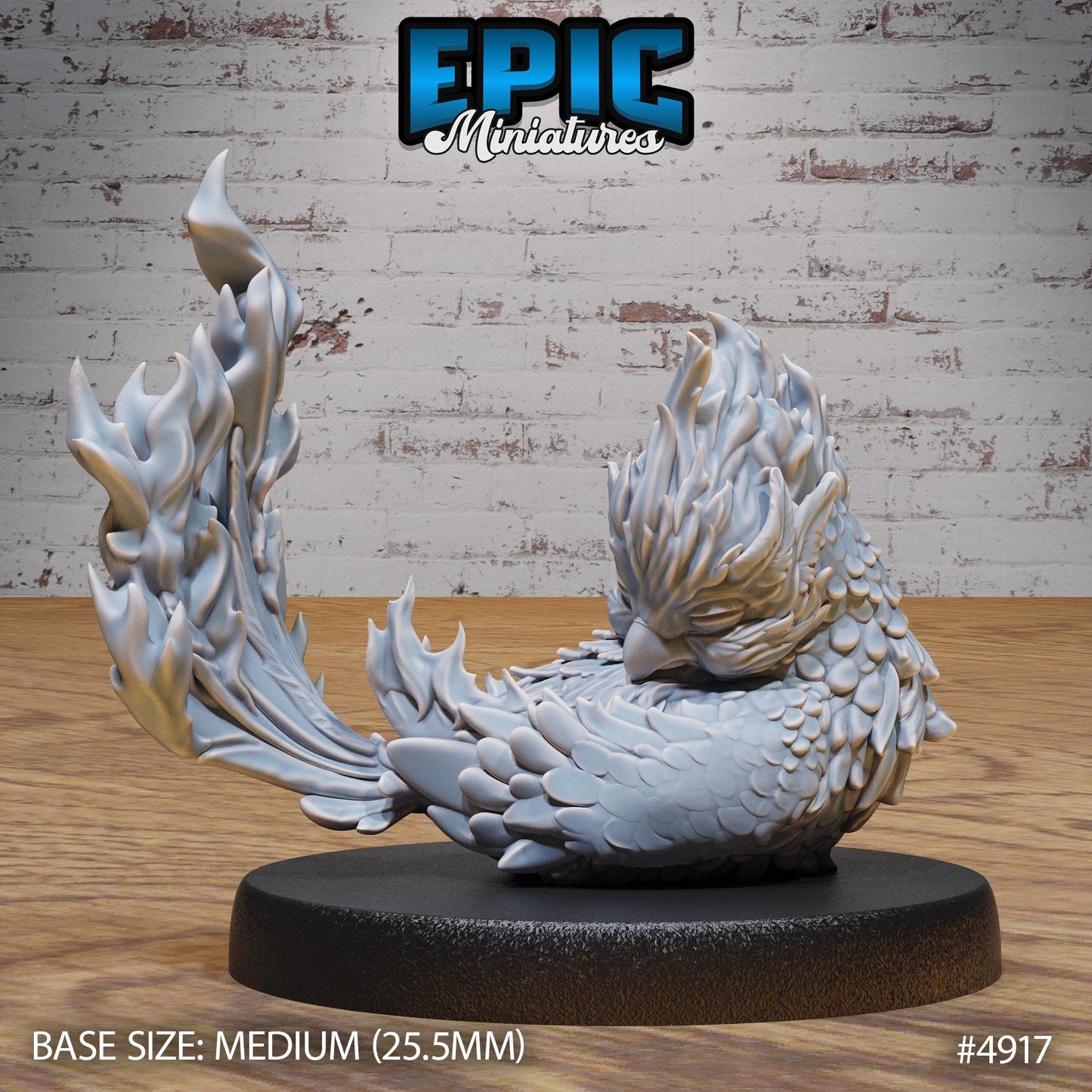 Phoenix Hatchling (Medium) | Premium DnD Minis High Quality Resin | Baby, Wyrmling, Toddler, Cute, Adorable, Beast, Fire Monster, Creature