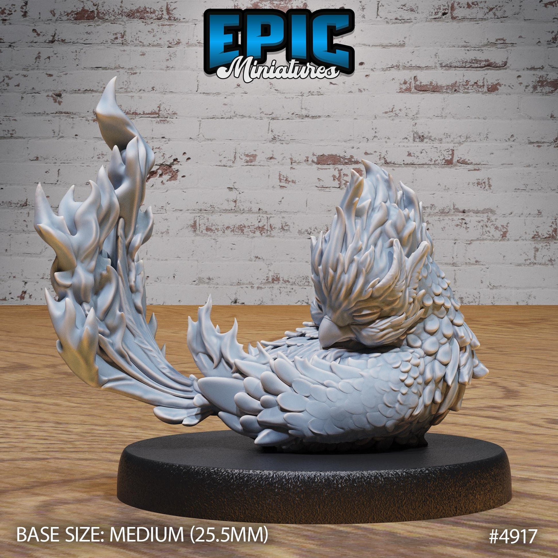 Phoenix Hatchling (Medium) | Premium DnD Minis High Quality Resin | Baby, Wyrmling, Toddler, Cute, Adorable, Beast, Fire Monster, Creature