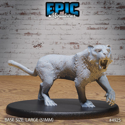 Tiger (Large) | Premium DnD Miniatures | High Quality Resin | Druid, Lion, Shapeshifter, Beast, Panther, Cheetah, Jaguar, Creature, Big Cat