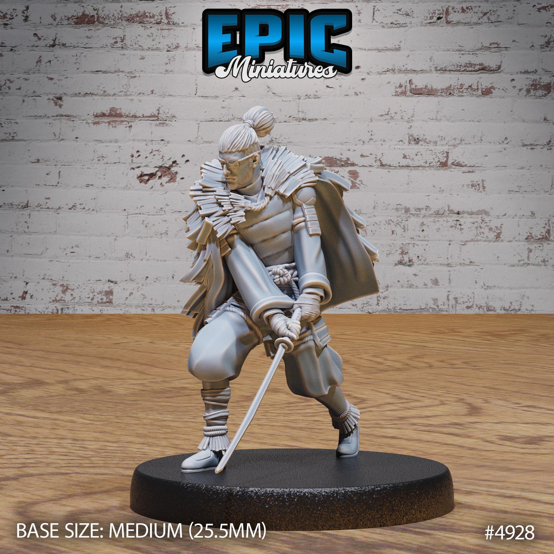 Legendary Ronin (Medium) | Premium DnD Minis High Quality Resin | Kung Fu, Sword, Monk, East Asian, Asia, Japan, Japanese, Hair Bun, Samurai