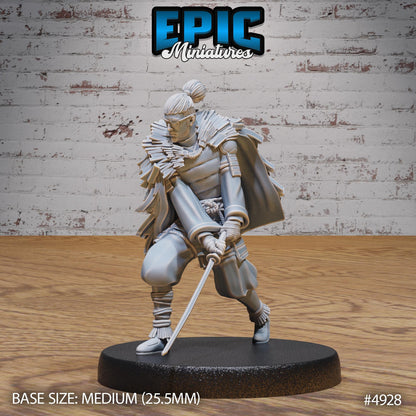 Legendary Ronin (Medium) | Premium DnD Minis High Quality Resin | Kung Fu, Sword, Monk, East Asian, Asia, Japan, Japanese, Hair Bun, Samurai