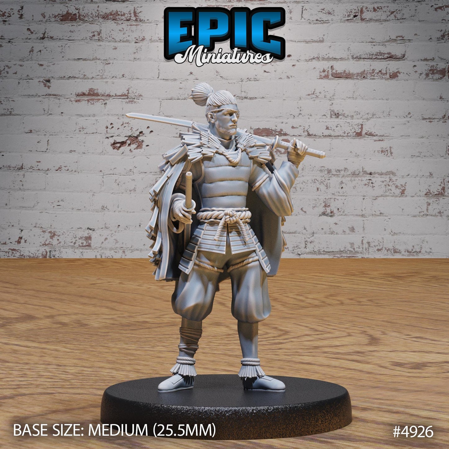 Legendary Ronin (Medium) | Premium DnD Minis High Quality Resin | Kung Fu, Sword, Monk, East Asian, Asia, Japan, Japanese, Hair Bun, Samurai