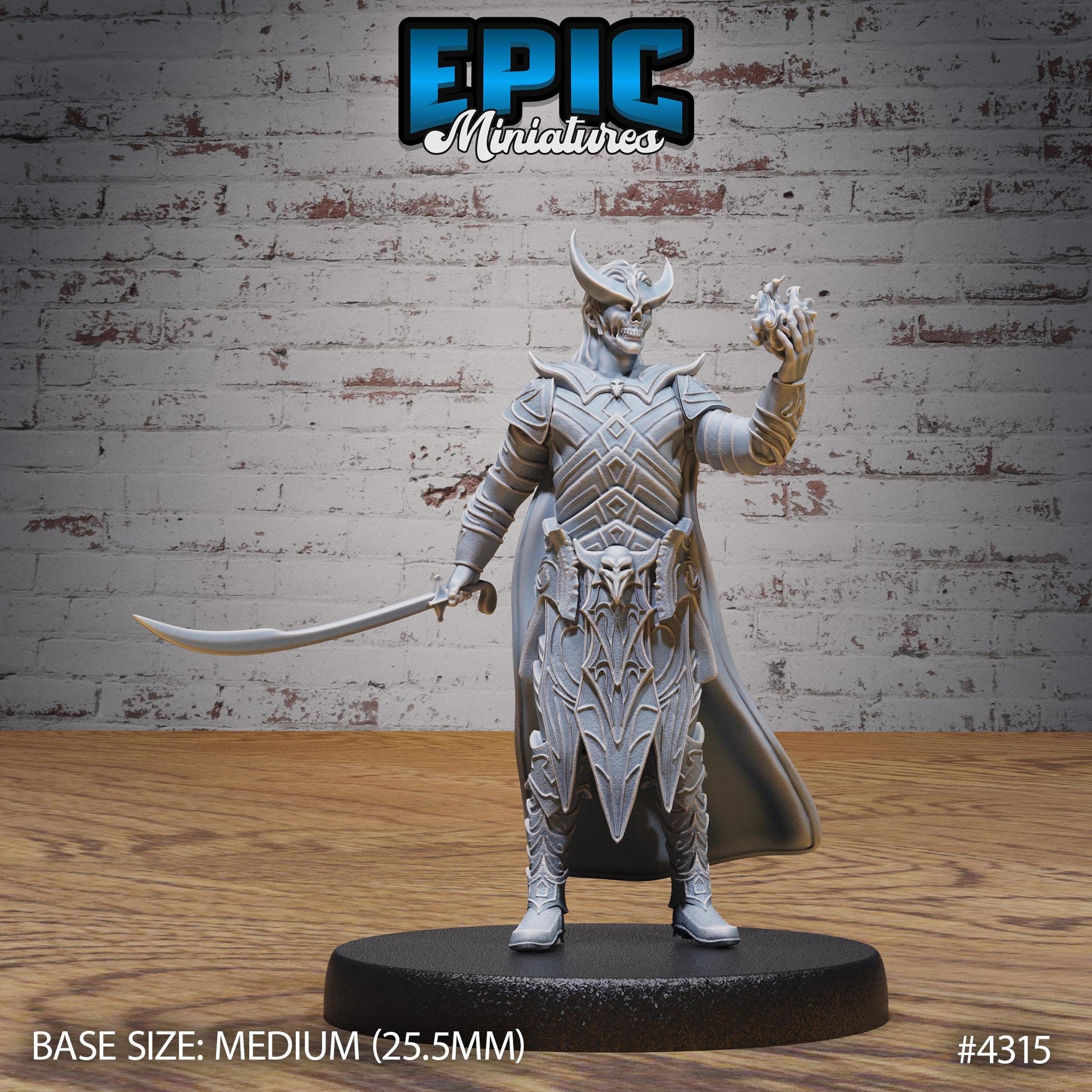 Infernal Knight Bundle (Large) | Premium DnD Minis | High Quality Resin Miniature | Fantasy, Hell, Horns, Skeleton, Lord, Demon, Devil