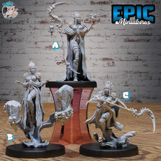 Female Elf Warlock Bundle (Large) | Premium DnD Minis High Quality Resin | Fantasy, Hero, Sexy, Skulls, Drow, Half-Elf, Woman, Evil