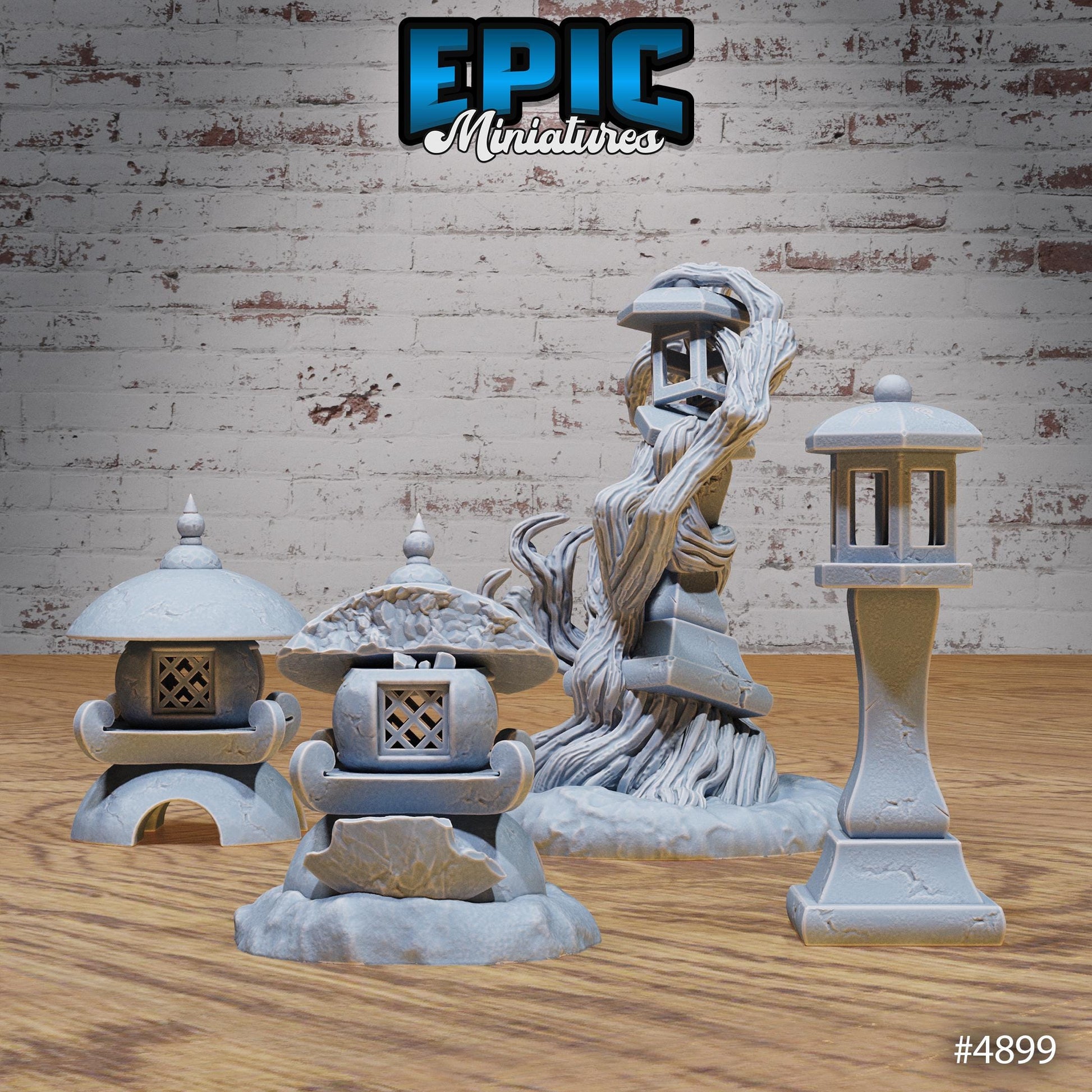 Eastern Temple Scatter | Premium DnD Minis High Quality Resin | Shrine, Forge, Bonsai, Lamps, Bulletin, Arch Lanterns, Chests, Portal, Chest