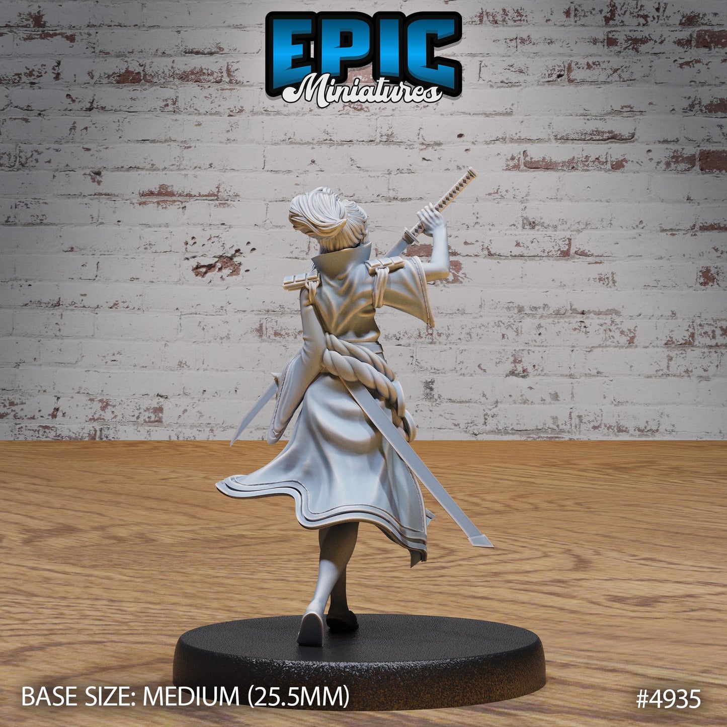 Samurai Woman (Medium) | Premium DnD Minis High Quality Resin | Japanese, East Asia, Asian, Female, Fighter, Kung Fu, Martial Arts