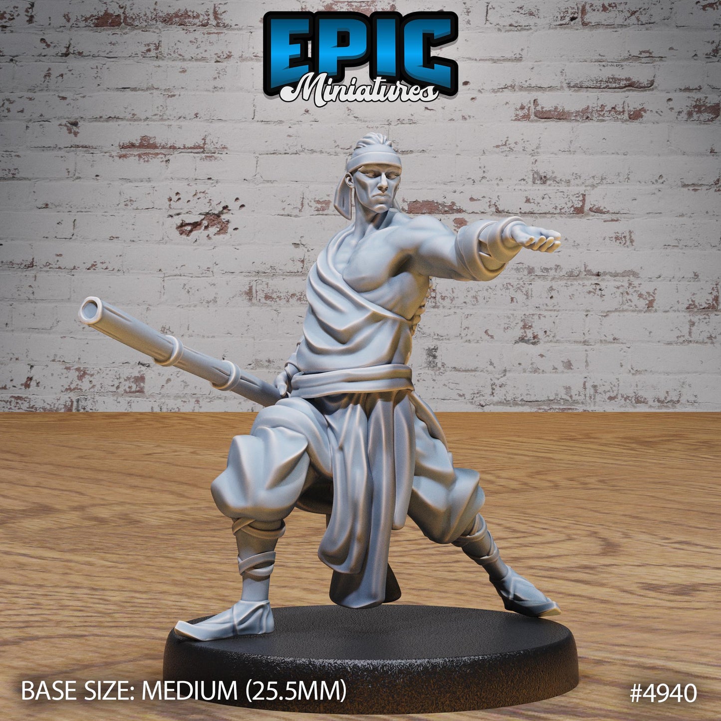 Martial Arts Monk (Medium) | Premium DnD Minis High Quality Resin | Japanese, East Asia, Asian, Male, Fighter, Kung Fu, Martial Arts, Man