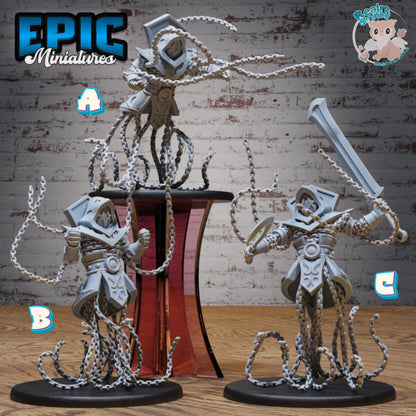 Chain Golem Bundle (Large) | Premium DnD Minis High Quality Resin Miniature | Fantasy, Hell, Chains, Demon, Enemy, Sword, Attack, Beast