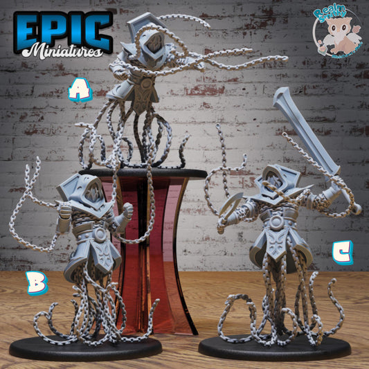 Chain Golem Bundle (Large) | Premium DnD Minis High Quality Resin Miniature | Fantasy, Hell, Chains, Demon, Enemy, Sword, Attack, Beast