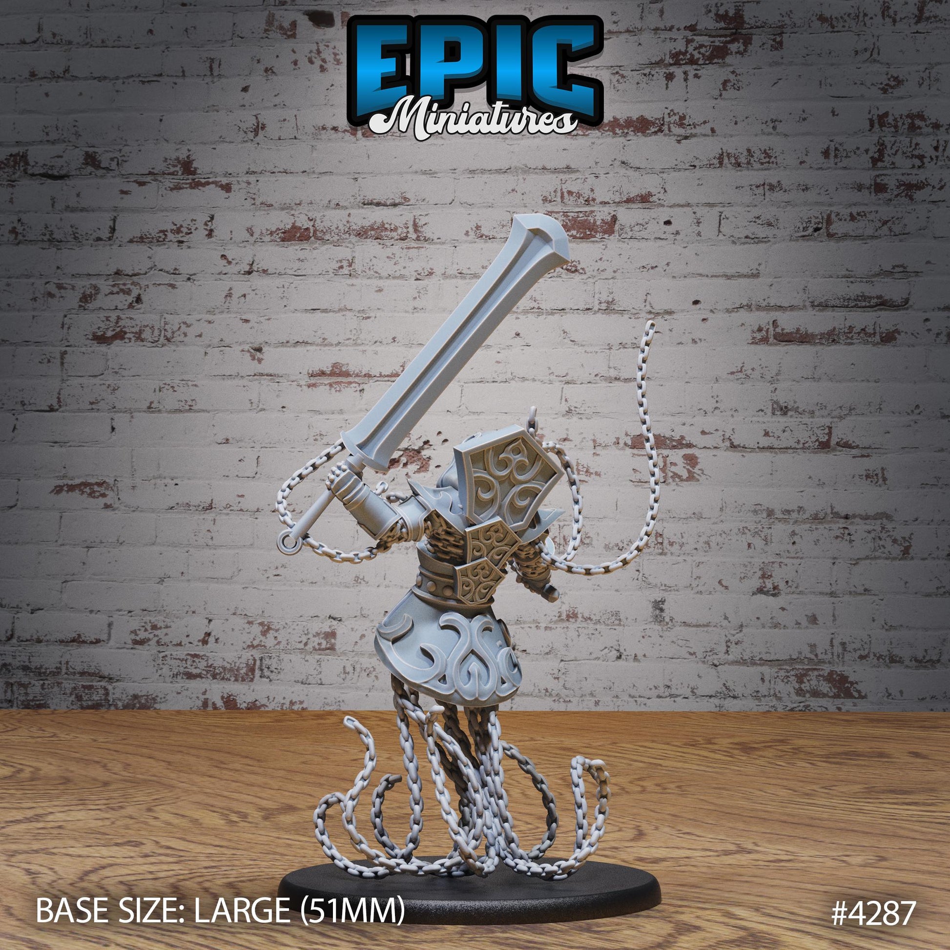 Chain Golem Bundle (Large) | Premium DnD Minis High Quality Resin Miniature | Fantasy, Hell, Chains, Demon, Enemy, Sword, Attack, Beast