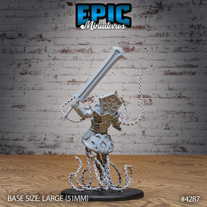 Chain Golem Bundle (Large) | Premium DnD Minis High Quality Resin Miniature | Fantasy, Hell, Chains, Demon, Enemy, Sword, Attack, Beast