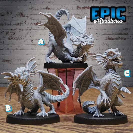 Blue Dragon Wyrmling Miniature (Medium) | Premium DnD Minis | High Quality Resin | Wyvern Mini, Beast, Medium, Cute, Stretching, Wyrm