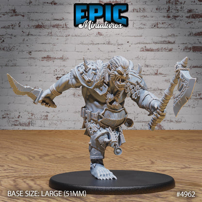 Bugbear Raider (Large) | Premium DnD Miniatures | High Quality Resin | Raiders, Orc, Bugbears, Goblins, Enemy, Creature, Beast, 5e, Bear
