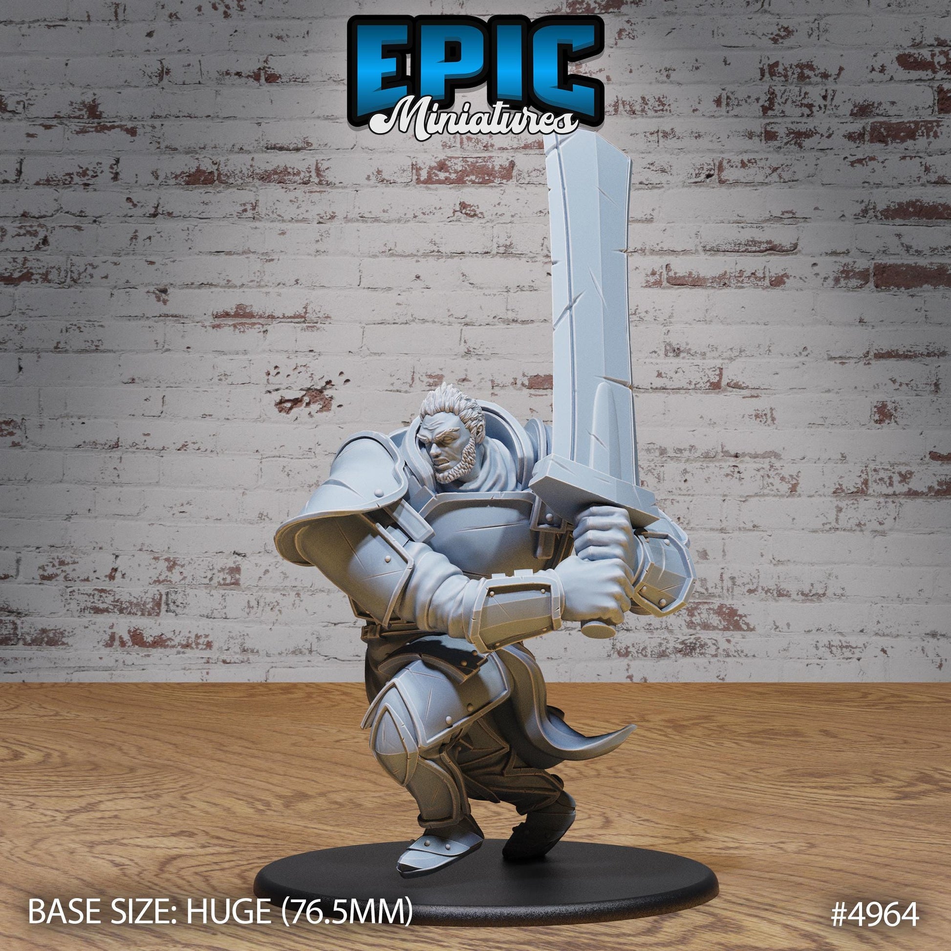 Fire Giant (Huge) | Premium DnD Minis High Quality Resin | Paladin, Barbarian, Fighter, Shield, Sword, Victory Pose, Male, Swipe, Attack