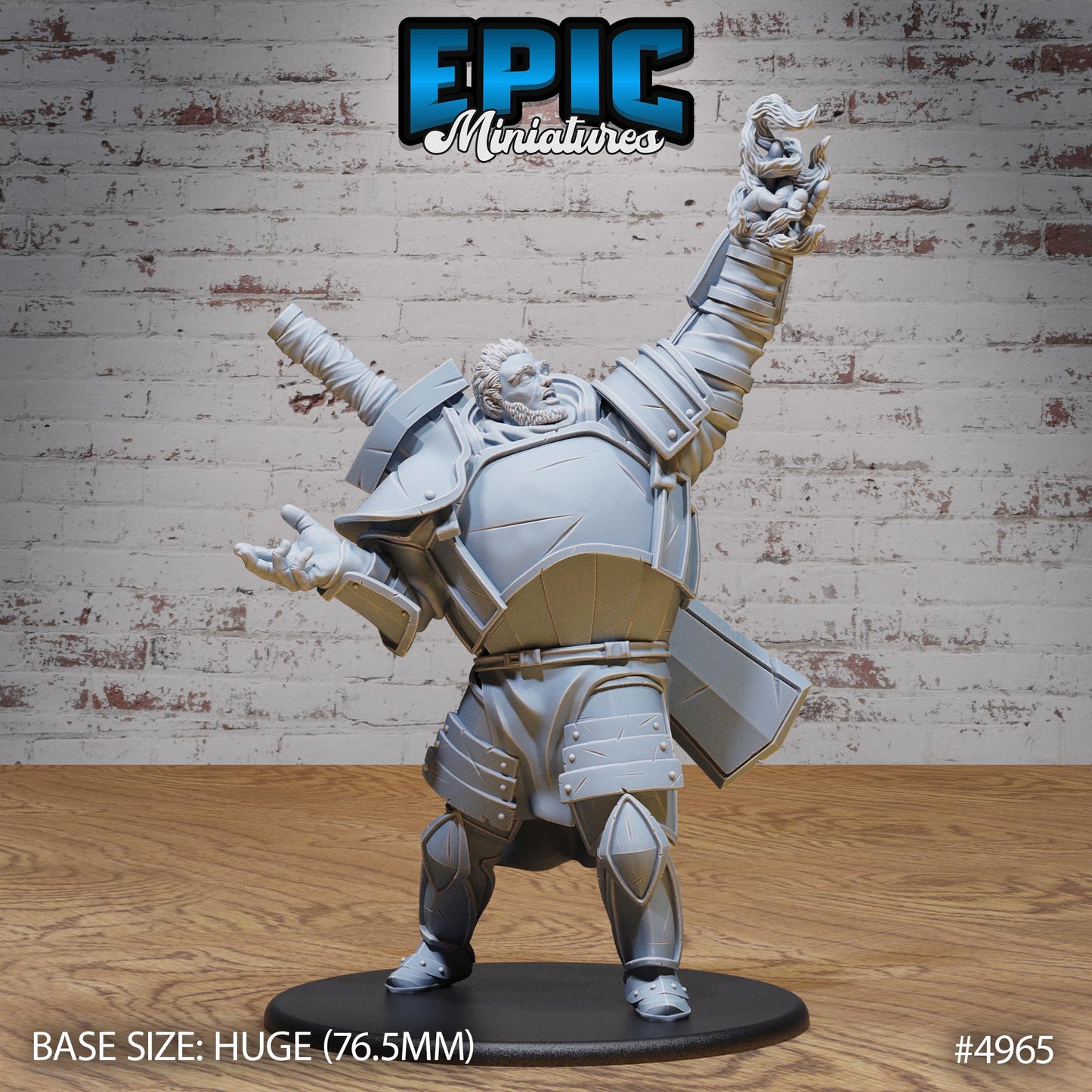 Fire Giant (Huge) | Premium DnD Minis High Quality Resin | Paladin, Barbarian, Fighter, Shield, Sword, Victory Pose, Male, Swipe, Attack