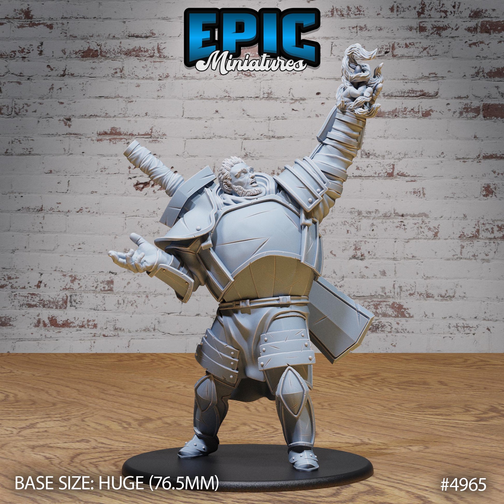 Fire Giant (Huge) | Premium DnD Minis High Quality Resin | Paladin, Barbarian, Fighter, Shield, Sword, Victory Pose, Male, Swipe, Attack
