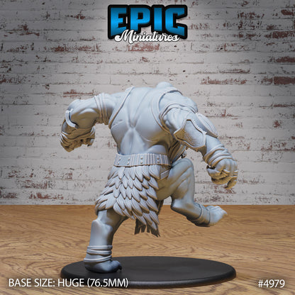 Hill Giant Smasher (Huge) | Premium DnD Minis High Quality Resin | D&D RPG | Big, Fat, Beard, Stomp, Troll, Hammer, Bald