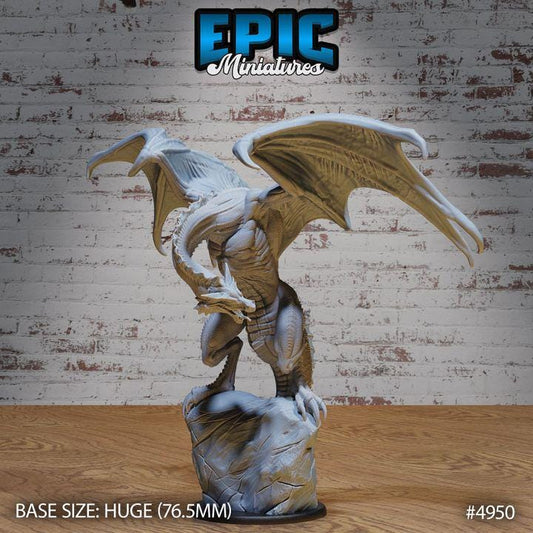 Inferno Wyvern (Huge + Wings) | Premium DnD Minis High Quality Resin | D&D RPG | Dragon, Wyverns, Flying, Rock, Standing, Beast, Creature