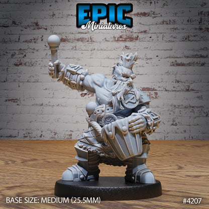 Male/Female Dwarf Fighter/Bard Bundle (Medium) | Premium DnD Minis | High Quality Resin | Fantasy, Drum, Spear, Shield Maiden, Valkyrie