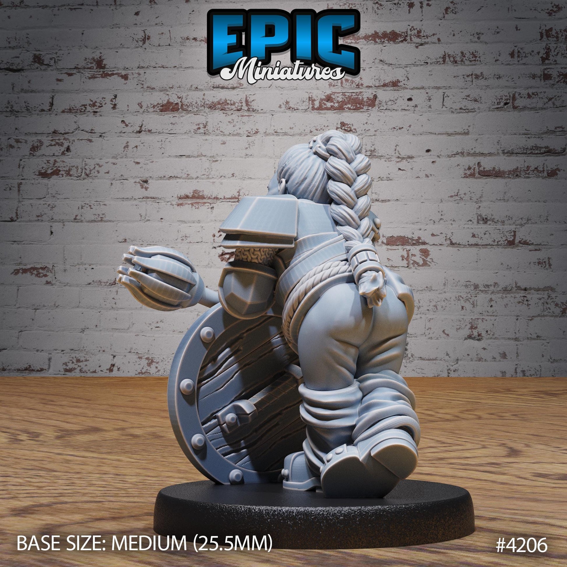 Male/Female Dwarf Fighter/Bard Bundle (Medium) | Premium DnD Minis | High Quality Resin | Fantasy, Drum, Spear, Shield Maiden, Valkyrie