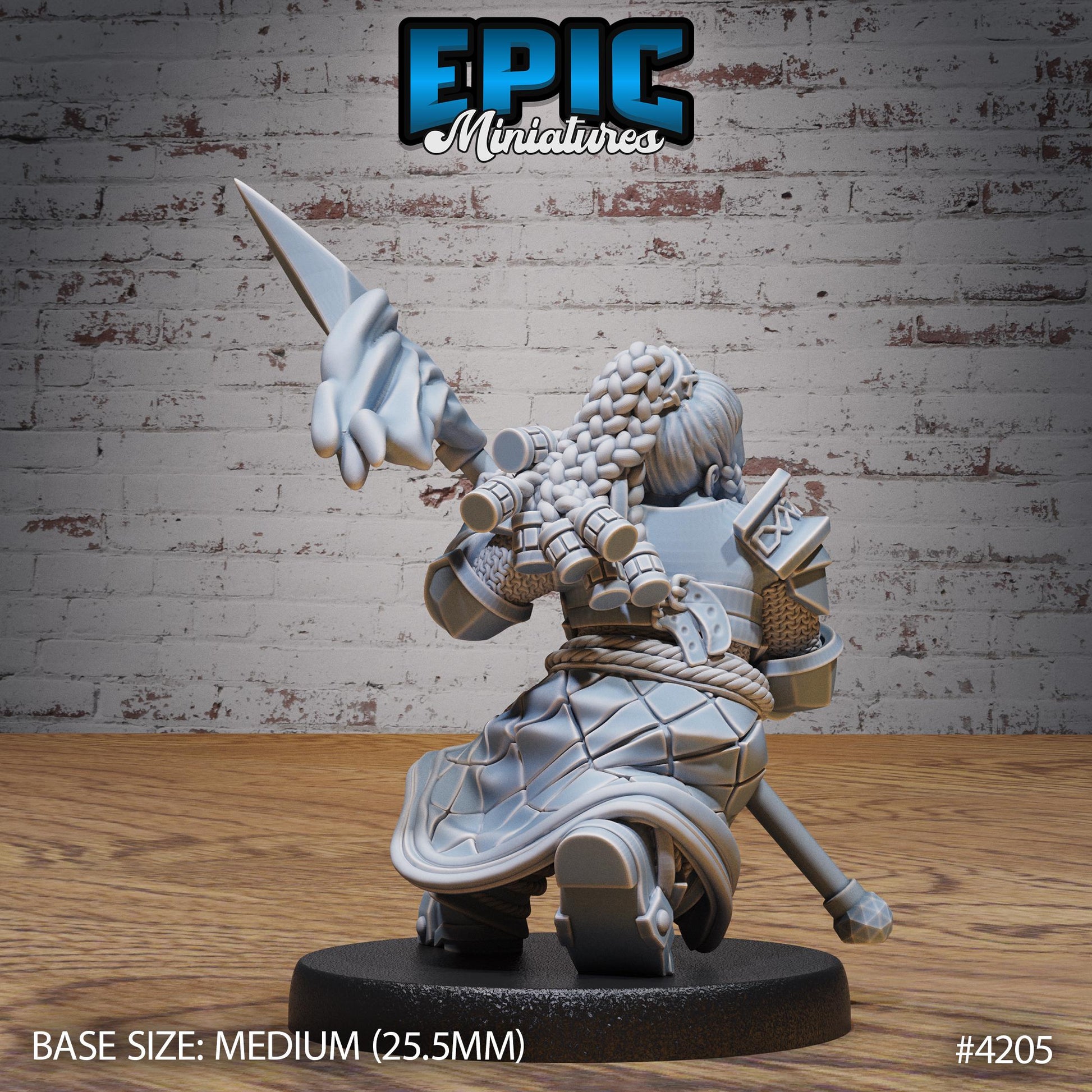 Male/Female Dwarf Fighter/Bard Bundle (Medium) | Premium DnD Minis | High Quality Resin | Fantasy, Drum, Spear, Shield Maiden, Valkyrie