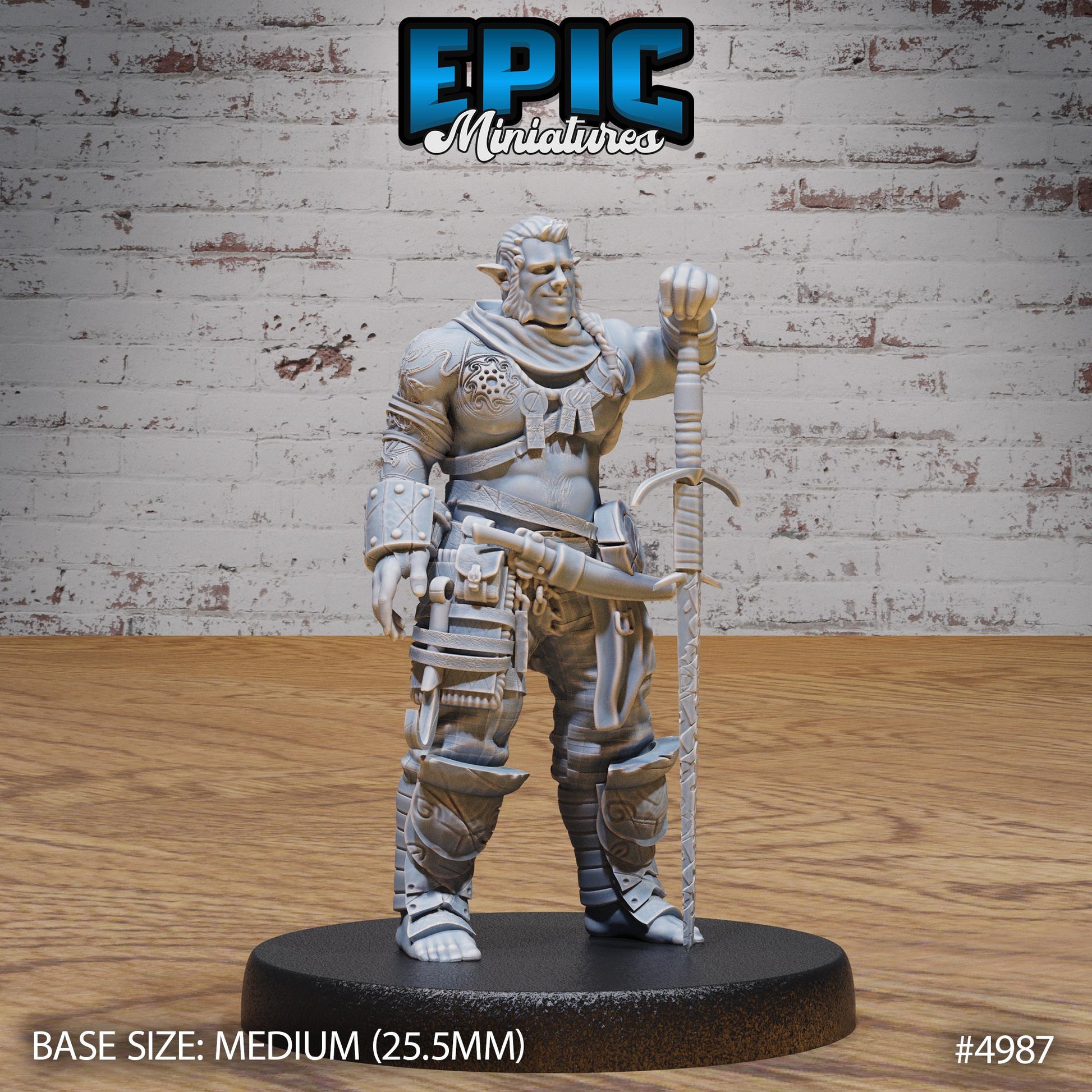Half Orc Adventurer (Medium) | Premium DnD Miniatures | High Quality Resin | D&D RPG