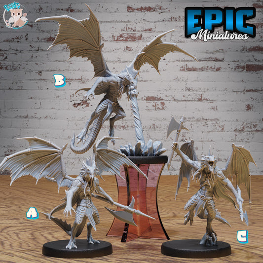 Draconic Demon Silver (Medium) | Premium DnD Miniatures | High Quality Resin | D&D RPG
