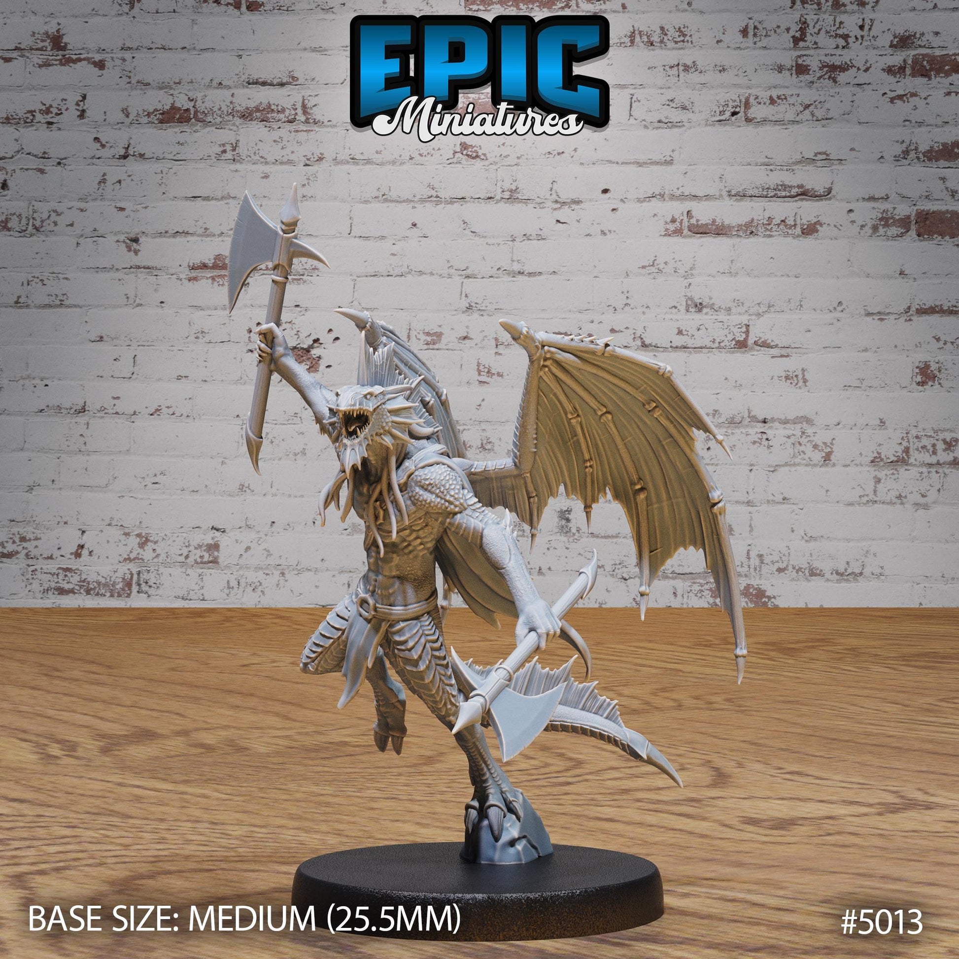 Draconic Demon Silver (Medium) | Premium DnD Miniatures | High Quality Resin | D&D RPG
