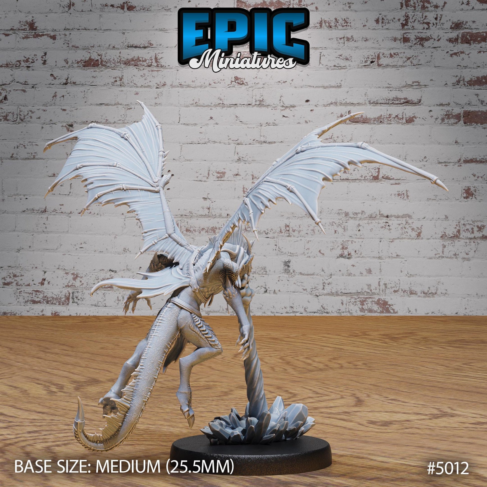 Draconic Demon Silver (Medium) | Premium DnD Miniatures | High Quality Resin | D&D RPG