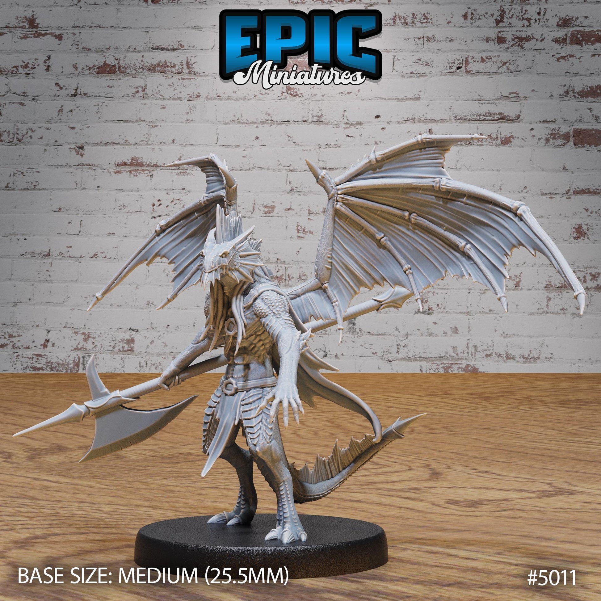 Draconic Demon Silver (Medium) | Premium DnD Miniatures | High Quality Resin | D&D RPG