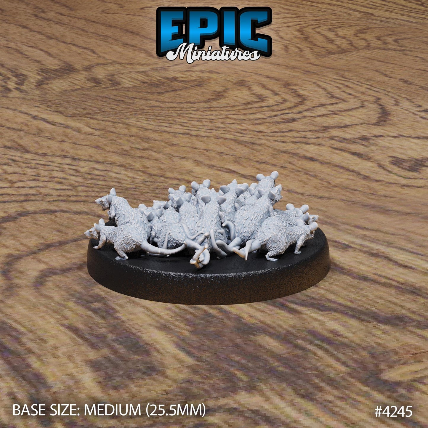 Sewer Rat Swarms | Premium DnD Miniatures High Quality Resin | Fantasy, Enemies, Beast, Small, Medium, Rats, Sewer, Swarm, Mice, Mouse