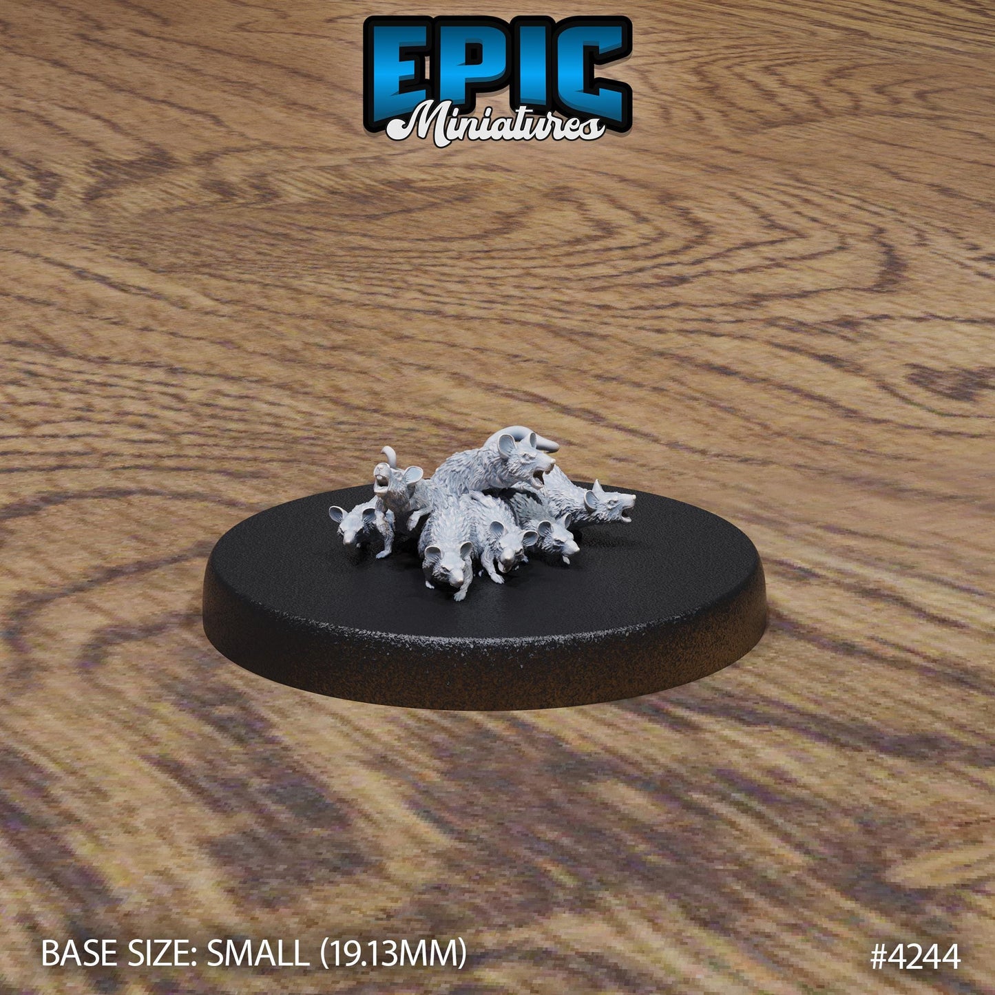 Sewer Rat Swarms | Premium DnD Miniatures High Quality Resin | Fantasy, Enemies, Beast, Small, Medium, Rats, Sewer, Swarm, Mice, Mouse