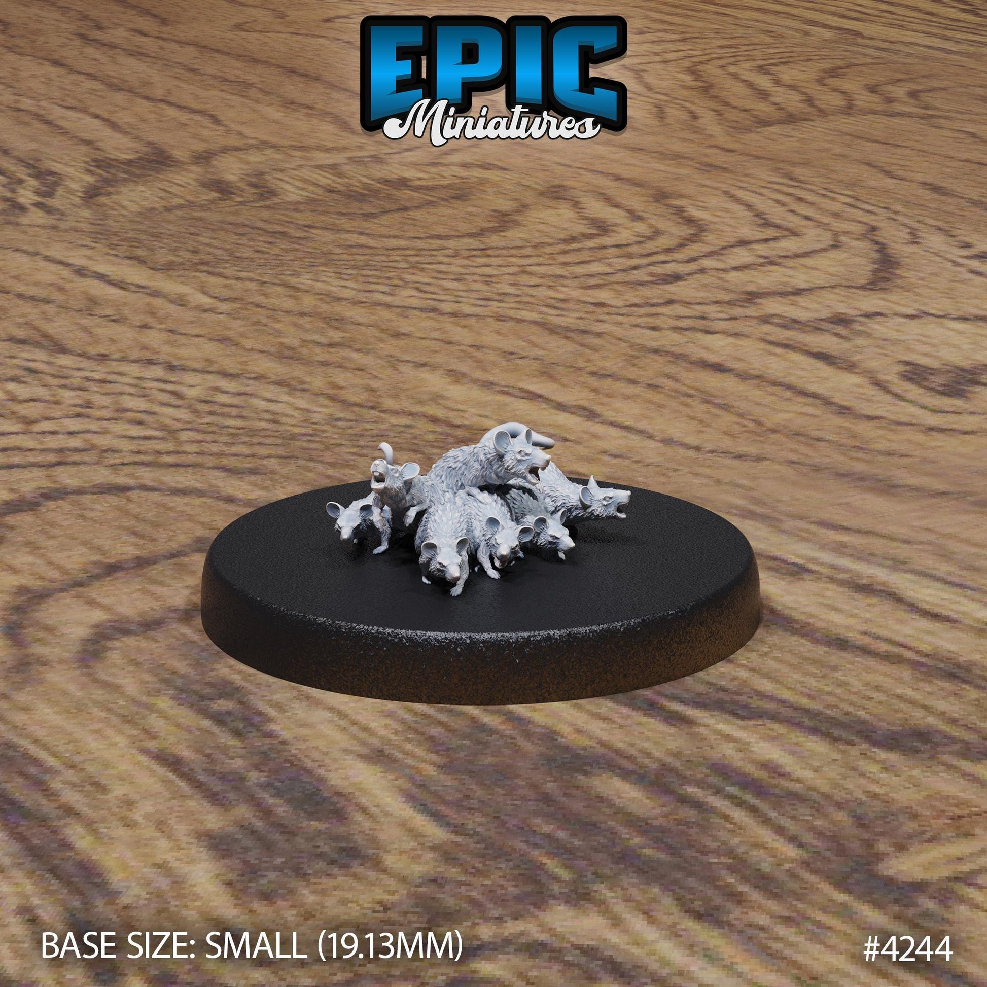 Sewer Rat Swarms | Premium DnD Miniatures High Quality Resin | Fantasy, Enemies, Beast, Small, Medium, Rats, Sewer, Swarm, Mice, Mouse