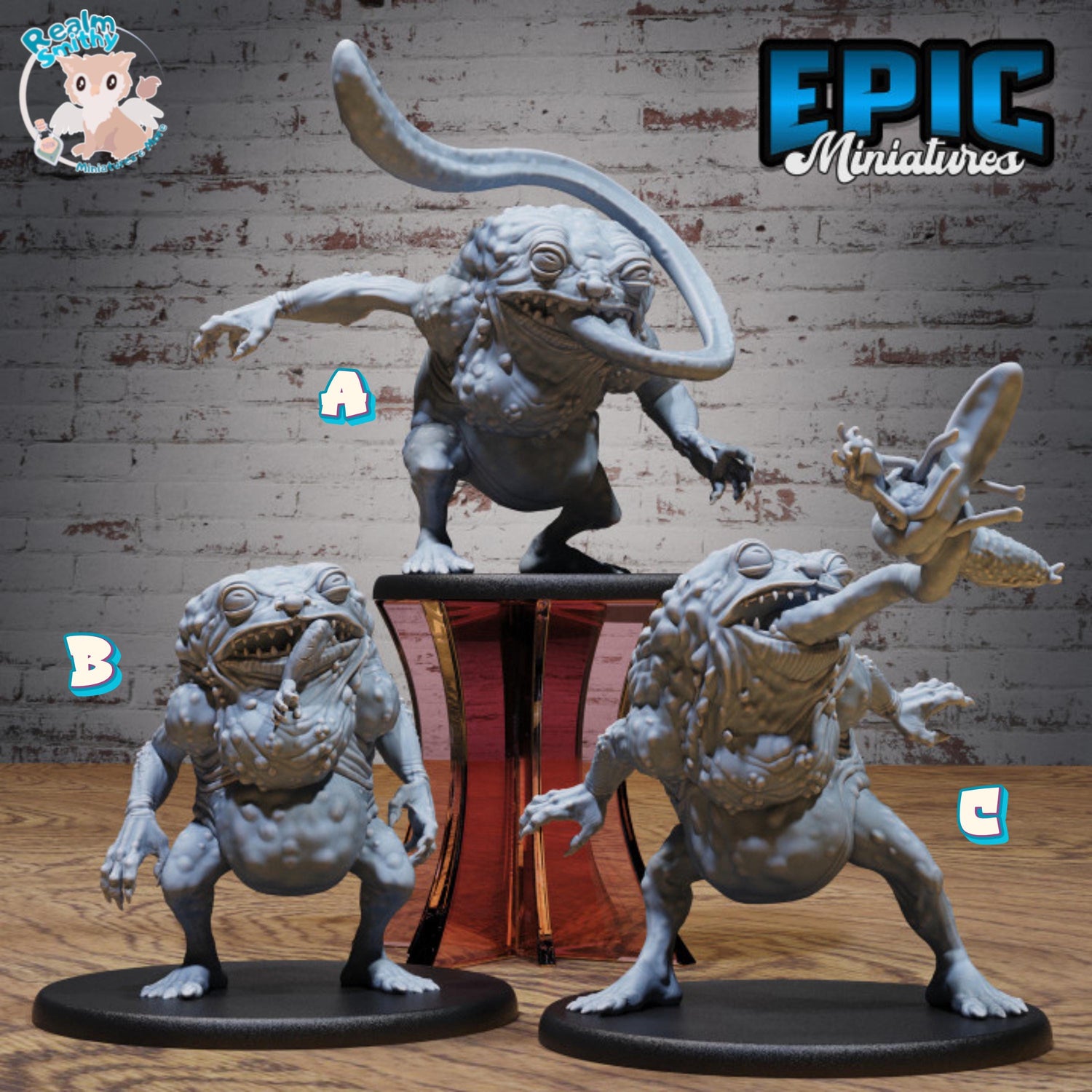Sewer Toad Miniature (Medium) | Premium DnD Minis | High Quality Resin | Beast, Large, Arms, Frog, Tongue, Bayou, Gross, Eat, Sag, Swamp