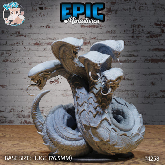 Huge Naga Hydra Miniature | Premium DnD Miniatures | High Quality Resin | DnD Monster, Sewers, Snake, Heads, Tongues, Swarm