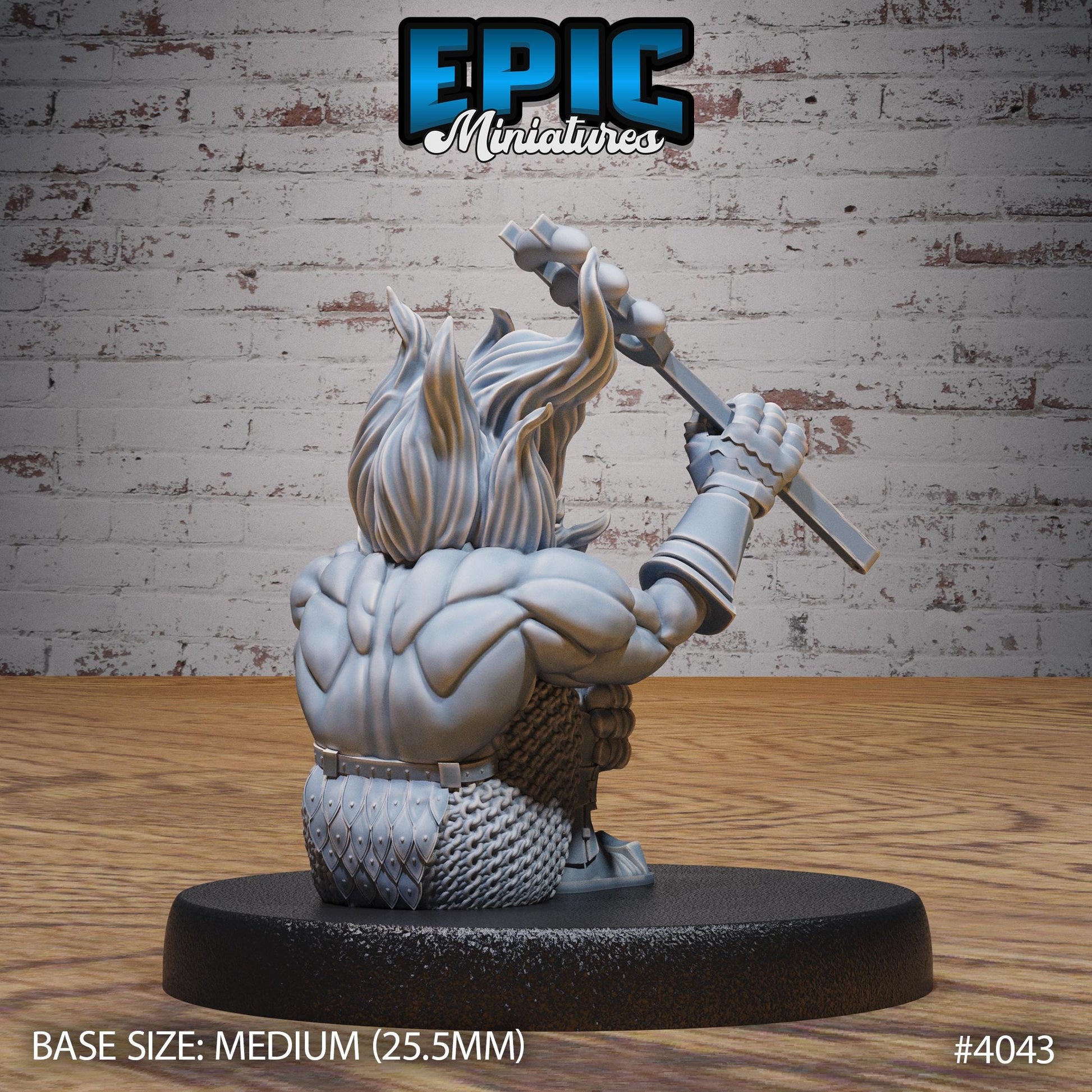 Fire Dwarf Miniature (Medium) | Premium DnD Minis High Quality Resin | Fantasy | Sitting, Attack, Flames, Hair, Fighter, Shield, Gnome