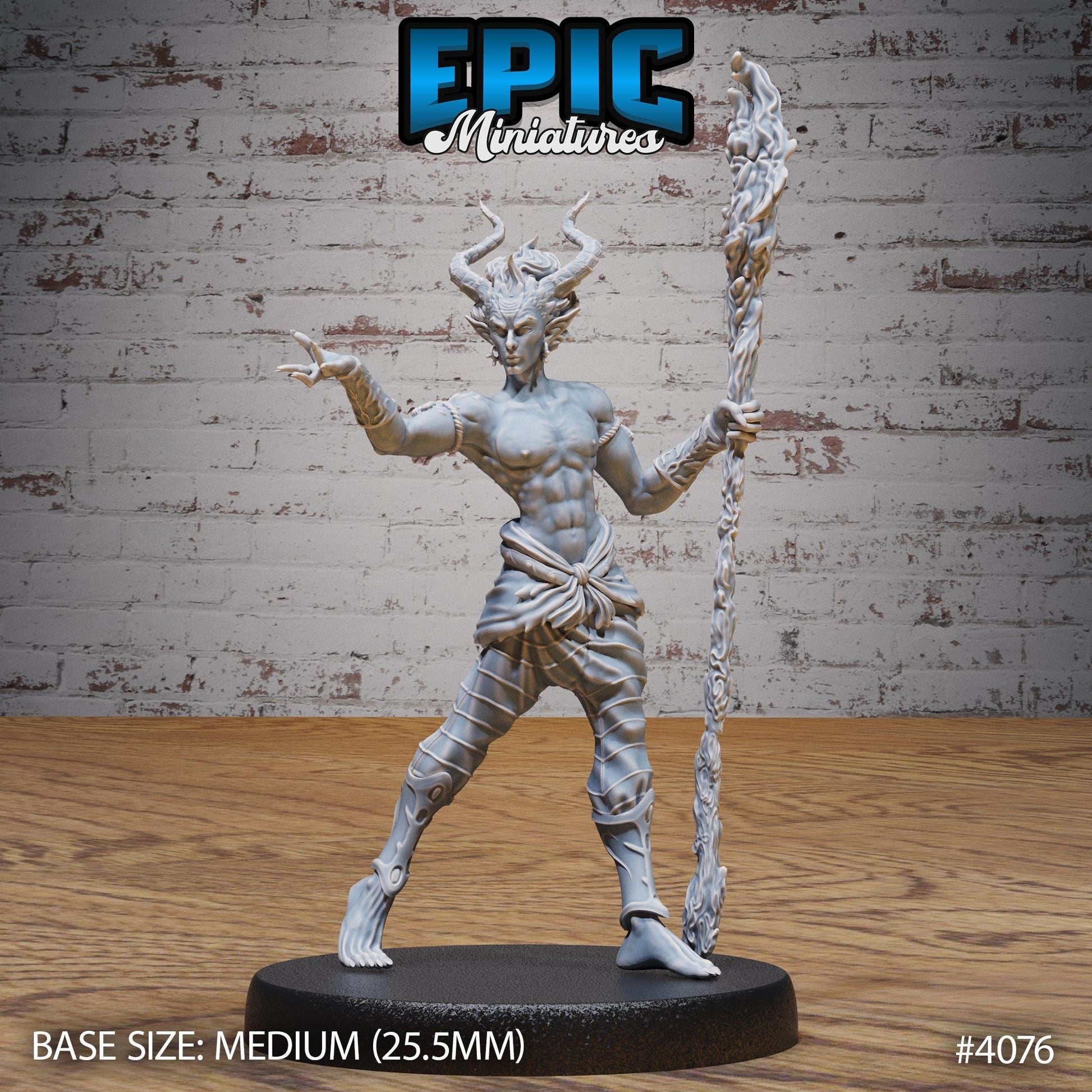 Young Efreeti Miniature (Medium) | Premium DnD Minis High Quality Resin | Fantasy | Elemental, Water, Mockery, Tiefling, Male, Genasi, Monk